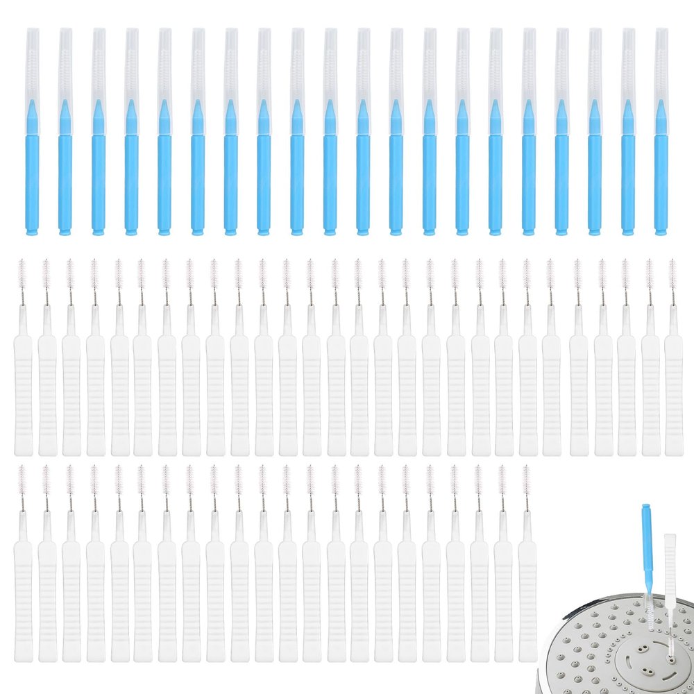 70pcs Shower Head Cleaning Tools, Multi-Size Showerhead Cleaner Picks Anti-Clogging Cleaning Brush 2 Styles Unclogger Accessories for Small Holes Faucets Sink Gaps Nozzles