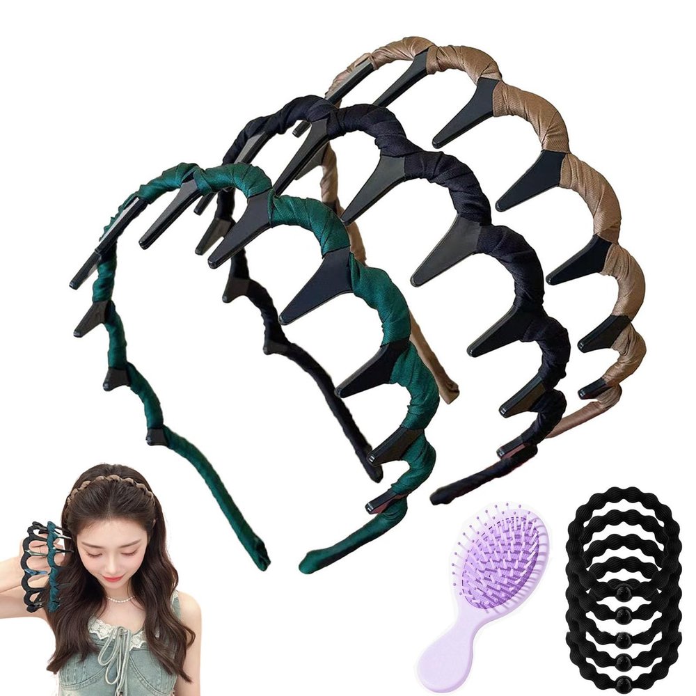Retro High Skull Pearl Headband, Retro High Skull Headband, 2025 New Wedding Party Fashion Hairs Hoop Band Headwear Non Slip with Teeth for Women (Simple 4PCS, 2Set)