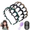 Retro High Skull Pearl Headband, Retro High Skull Headband, 2025 New Wedding Party Fashion Hairs Hoop Band Headwear Non Slip with Teeth for Women (Simple 4PCS, 2Set) view 1