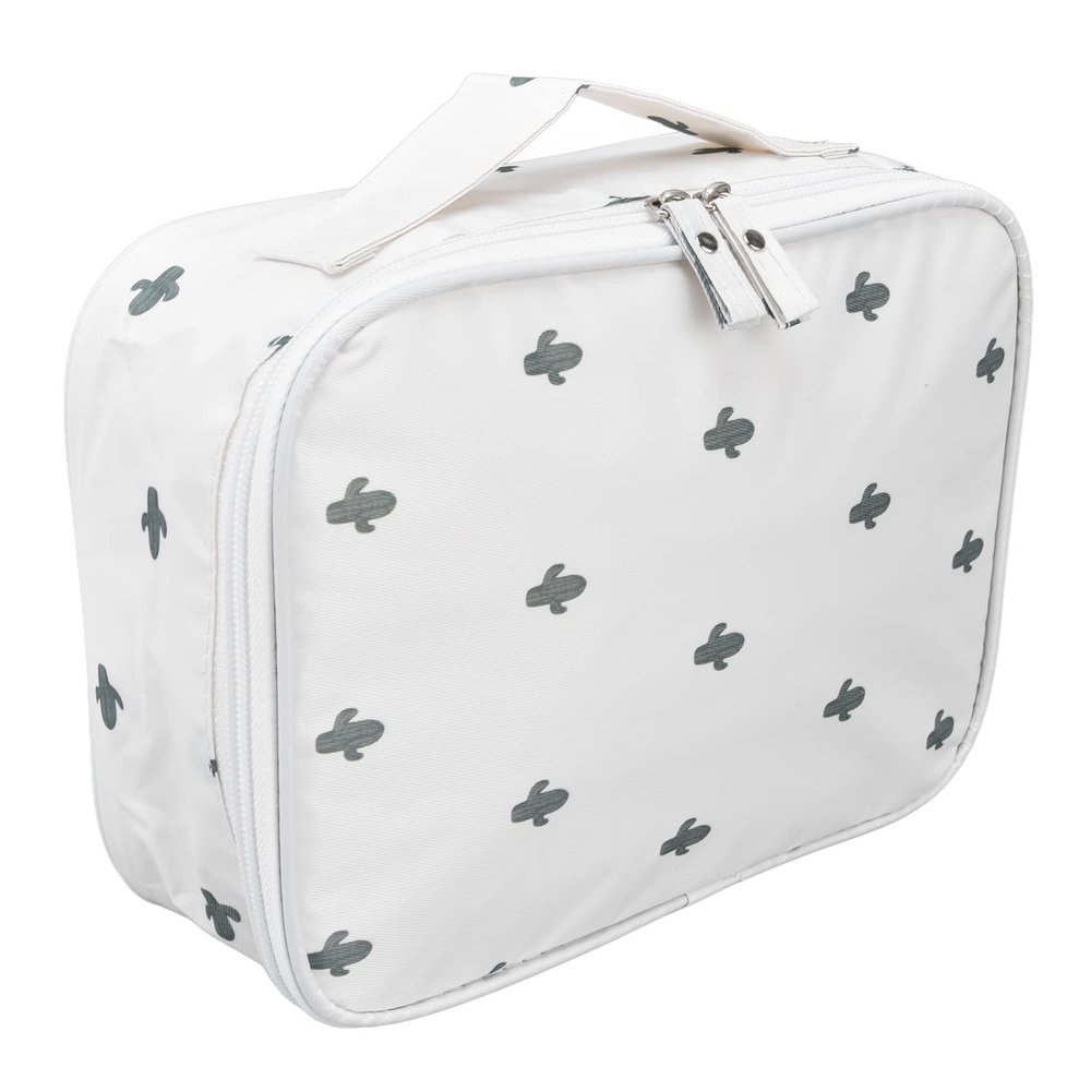 BAFOVY Travel Cosmetic Bag Toiletry Bag Nylon Large Capacity Portable for Makeup Brushes Skincare with Fashionable Design (A-Style (White)-Thickened)