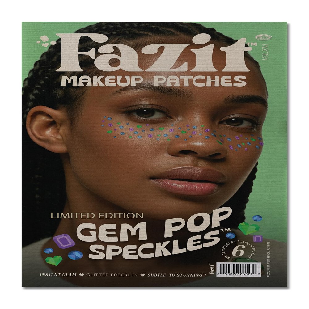 Fazit Makeup Patches - Gem Speckles - Glow Up Make-Up Patches - Cute Glitter Makeup Accessories for Women - Cosmetic Glitter for Face