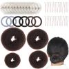 40 PCS Hair Bun Maker Set Donut Bun Maker Set Buns Makers and Hair Nets Sets Hairs Accessory Sets with 4 Buns Makers for Women 10 Brown Invisible Nets 6 Hairs Elastic Bands and 20 U Bobby Pins(Brown) view 1