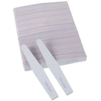 100 Pcs Nail File Set, Emery Board Nail Files for Natural Nails 180/240 Grit Nails Double Sided File Shaping Fingernail Filers Manicure Tools, Reusable