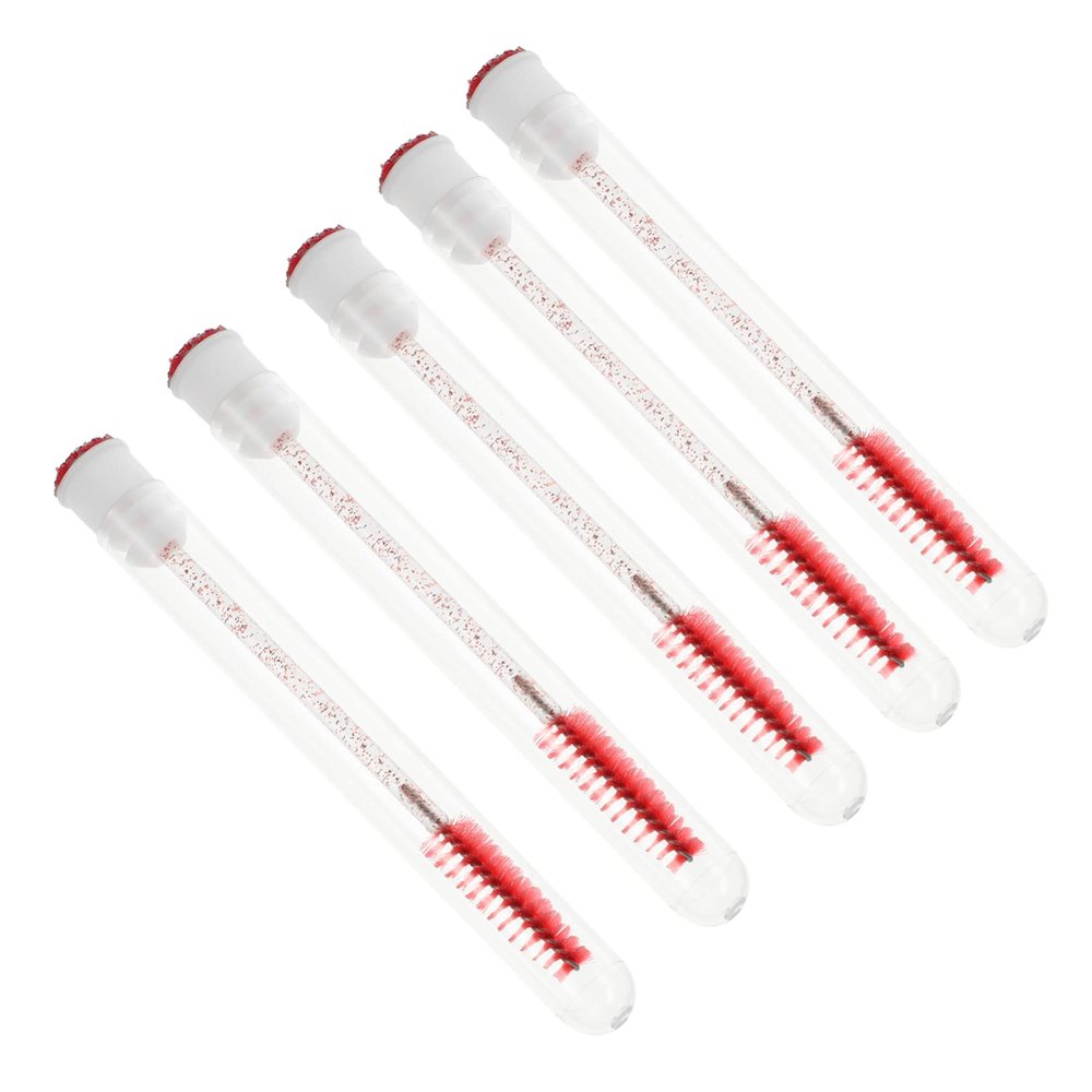 Beaupretty 10pcs Eyelash Extension Brush Wands with Glitter Transparent Tubes Lash Brow Comb Eyebrow Makeup Spoolies for Salon and Home Use Easy to Hold Gentle Skin for Separating and