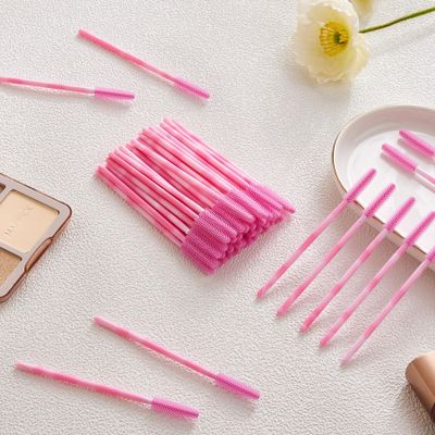 100 Pcs Disposable Silicone Eyelash Mascara Brushes Wands Applicator Eyebrow Brush Two-Toned Handle Makeup Tool Kit Set Tool Bulk Disposable Spoolies for Eyelash Extensions Lash Lift and Brows