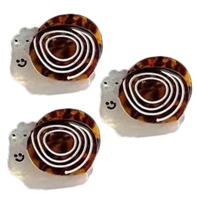 3PCS Small Snail Claw Clips,Green Snail Hair Clips,Animal Shape Hair Jaw Clips, Acetate Hair Clips for Girls,Mini Claw Barrettes for Women (Snail)