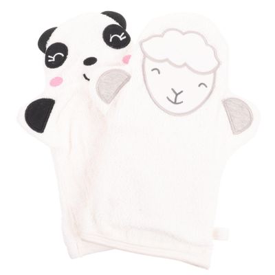Beaupretty 2Pcs Reusable Cartoon Bathing Gloves Exfoliating Mitts for Skin Cleaning Strong Water Absorption Shower Scrubber for Neck Shoulders Feet Comfortable Lightweight Material