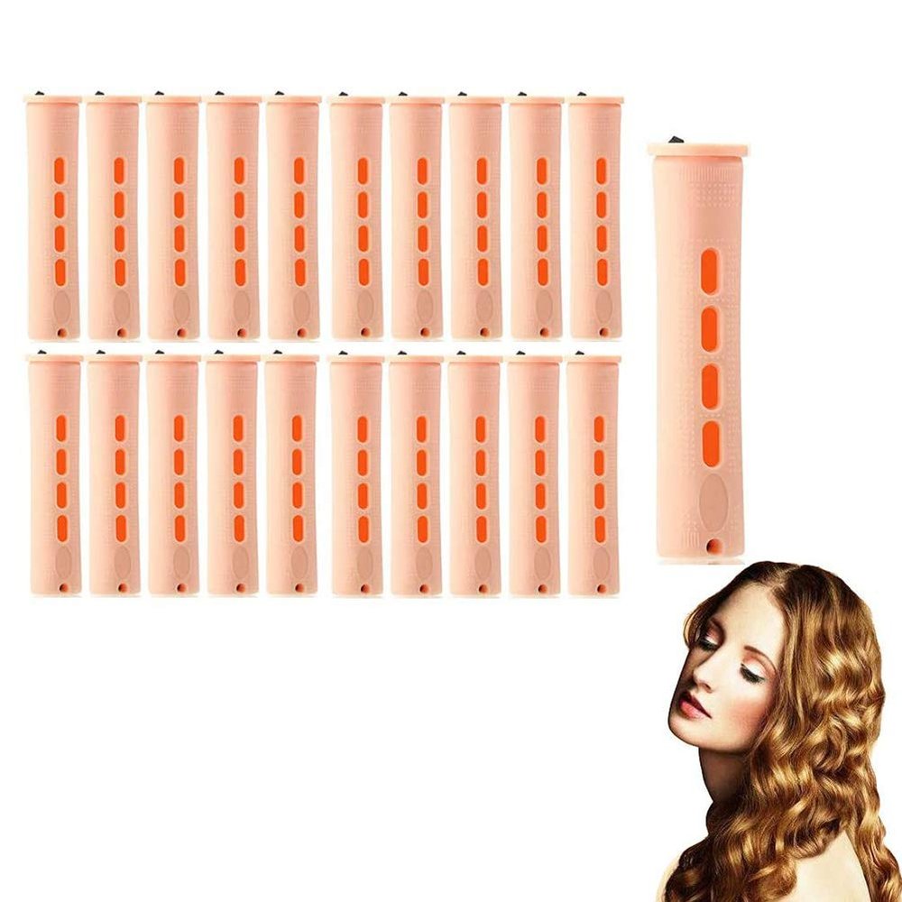 ariarly 20 Pcs Hair Perm Rods Set Perm Rollers Set Cold Wave Rods DIY Curling Tools Hair Curling Rods for Home or Salon Styling Long & Short Hair (Yellow 2.0CM)