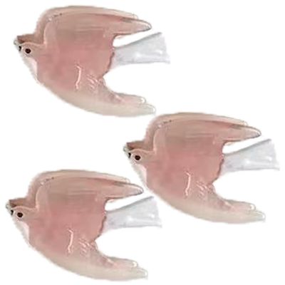3PCS Small Swallow Claw Clips,Green Swallow Hair Clips,Animal Shape Hair Jaw Clips, Acetate Hair Clips for Girls,Mini Claw Barrettes for Women (Pink Swallow)