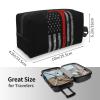 Juandeng Firefighter Axe Red Line Flag Print Makeup Bag,Travel Toiletry Bag,Cosmetic Bag,Hanging Tolietry Bag For Women Men,Gym Daily view 4