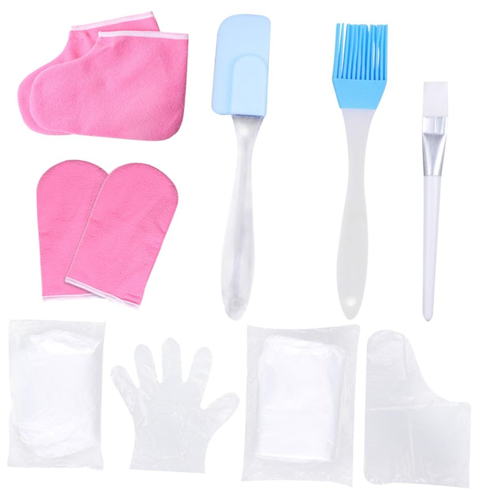 CATIEBYE Paraffin Wax Gloves and Foot Covers for Hand and Feet Care Moisturizing Exfoliating Scrub Gloves with Heat Retention Tissue Activation and Circulation Improvement for Random Color