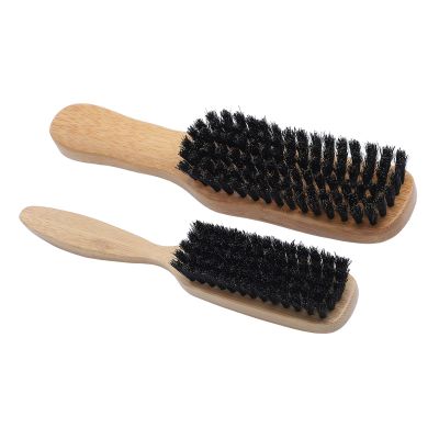 Aoaoy 2 PCS Beard Brush Ergonomic Handle Mustache Straightening Beard Grooming Styling Brush for Men