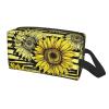 AOLXDE Bees Sunflowe Print Toiletry Bag Travel Organizer Cosmetic Bags Wash Bag For Men Women,For Travel Gym Daily view 2