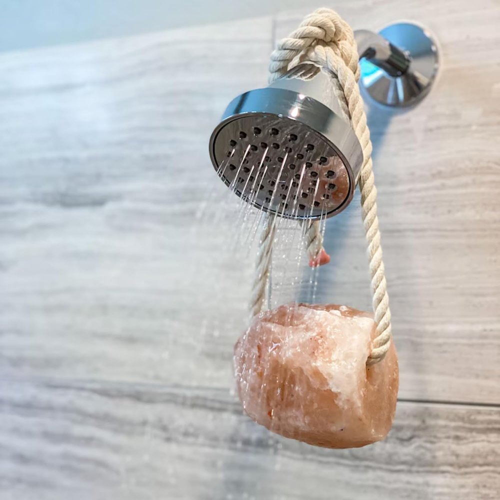 Himalayan Pink Salt Bath Block with 32-inch Rope, 5 lbs, 3.5 cm Diameter