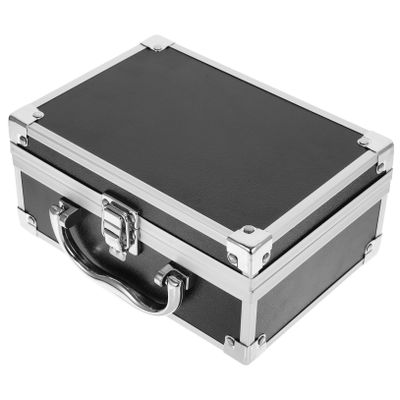 Beaupretty Portable Aluminum Alloy Makeup Briefcase Lightweight Cosmetic Case with Handle Tool Box Organizer for Travel and Instrument Storage Black Small