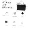 Beaupretty Portable Aluminum Alloy Makeup Briefcase Lightweight Cosmetic Case with Handle Tool Box Organizer for Travel and Instrument Storage Black Small view 4