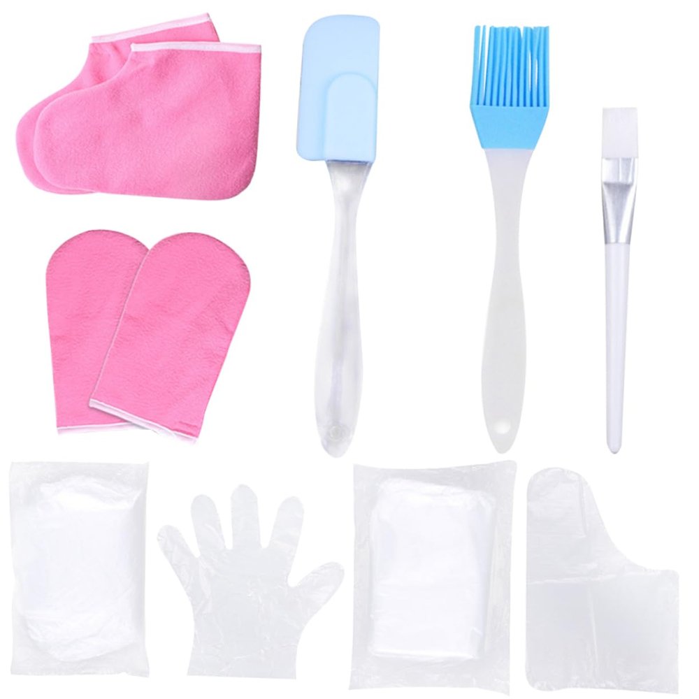 Baluue Paraffin Wax Moisturizing Gloves and Foot Covers for Hand and Foot Care Exfoliating Scrub Accessory with Heat Preservation Cotton Material Fits Random Color