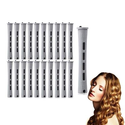 ariarly 20 Pcs Hair Perm Rods Set Perm Rollers Set Cold Wave Rods DIY Curling Tools Hair Curling Rods for Home or Salon Styling Long & Short Hair (Grey 1.5CM)