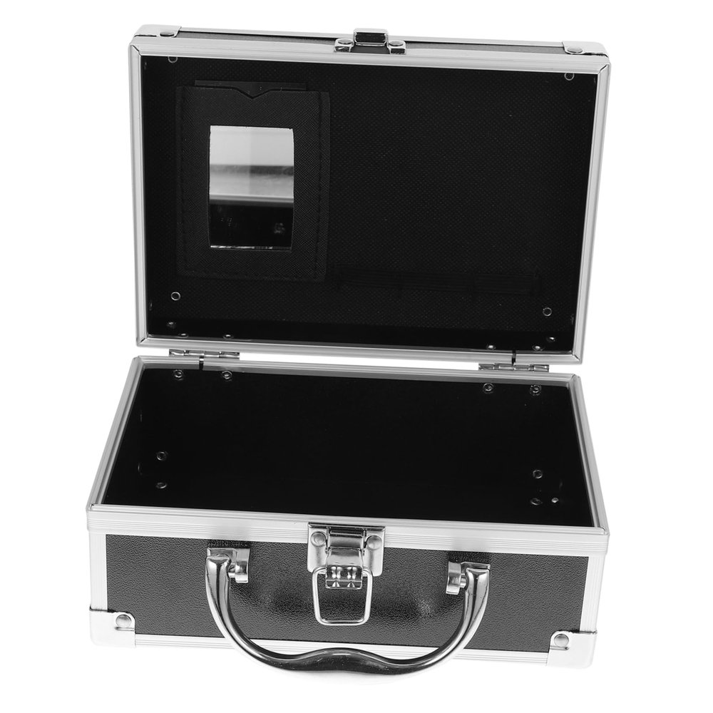 Beaupretty Aluminum Alloy Makeup Briefcase Portable Cosmetic Organizer Tool Storage Case Lightweight for Makeup Artists Hairstylists and Travel