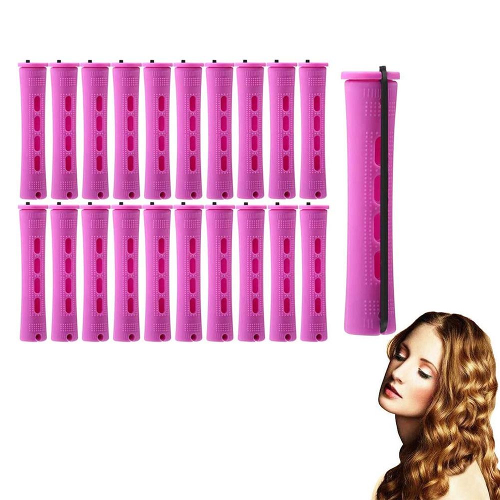 ariarly 20 Pcs Hair Perm Rods Set Perm Rollers Set Cold Wave Rods DIY Curling Tools Hair Curling Rods for Home or Salon Styling Long & Short Hair (Purple 1.9CM)