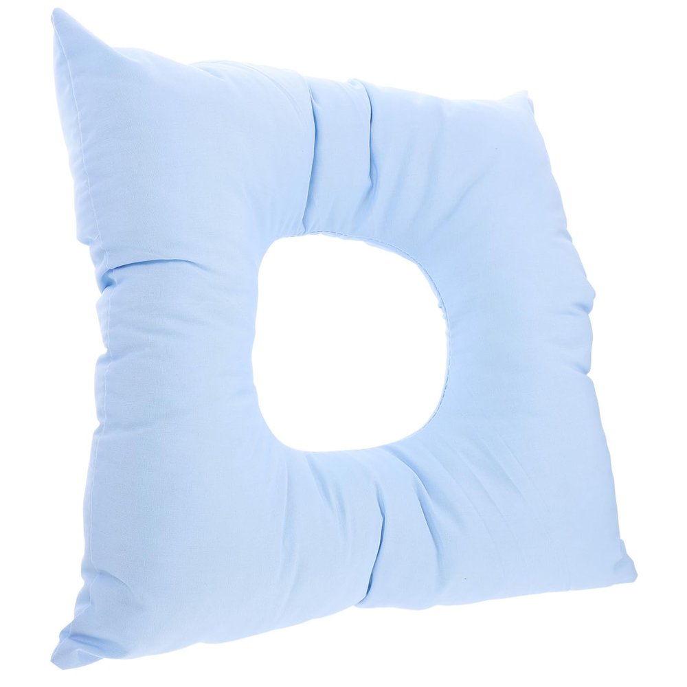 ABOOFAN Washable Hollow Face Pillow for Beauty Salons Comfortable Face Down Cushion for Massage Parlors Spa Table Use Skin Friendly Blue