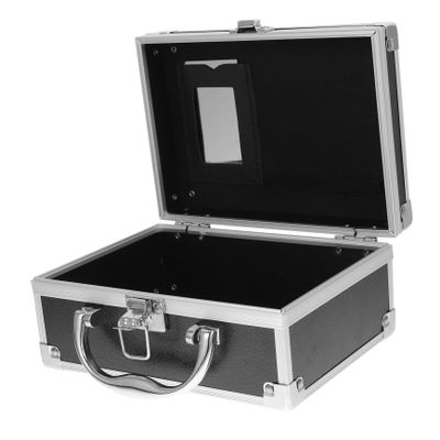 Baluue Portable Aluminum Alloy Makeup Case Small Cosmetic Organizer Box Travel Nail Supplies Storage Briefcase with Sturdy Lock for Easy Access