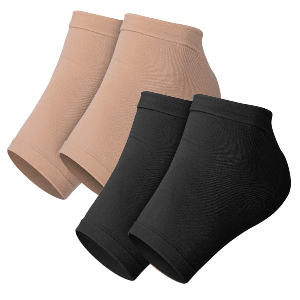 NOLITOY 2 Pairs Comfortable Toeless Heel Socks Silicone Foot Covers for Cracked Skin Prevention and Moisturizing Flexible Heel Sleeves for Men and Women Lightweight Breathable Foot Care
