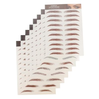 Baluue 8 Sheets Eyebrow Stickers Natural Look Makeup Decals for Sparse Over Plucked Brows Beauty Stickers for Face Flattering and Definition