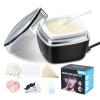 Nose Wax Kit - Portable Ear Nose Hair Waxing Kit for Men and Women with 100g ax Beans, 40 Nose Hair Sticks, 10 Applicators, 10 Mustache & 10 Ear Protectors, Wax Warmer Kit for Hair Removal - White view 1