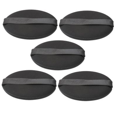 Baluue 5pcs Black Non Latex Round Makeup Powder Puff Soft Bouncy Cosmetic Sponge for Loose Powder Application Salon and Travel Friendly with Rayon Ribbon