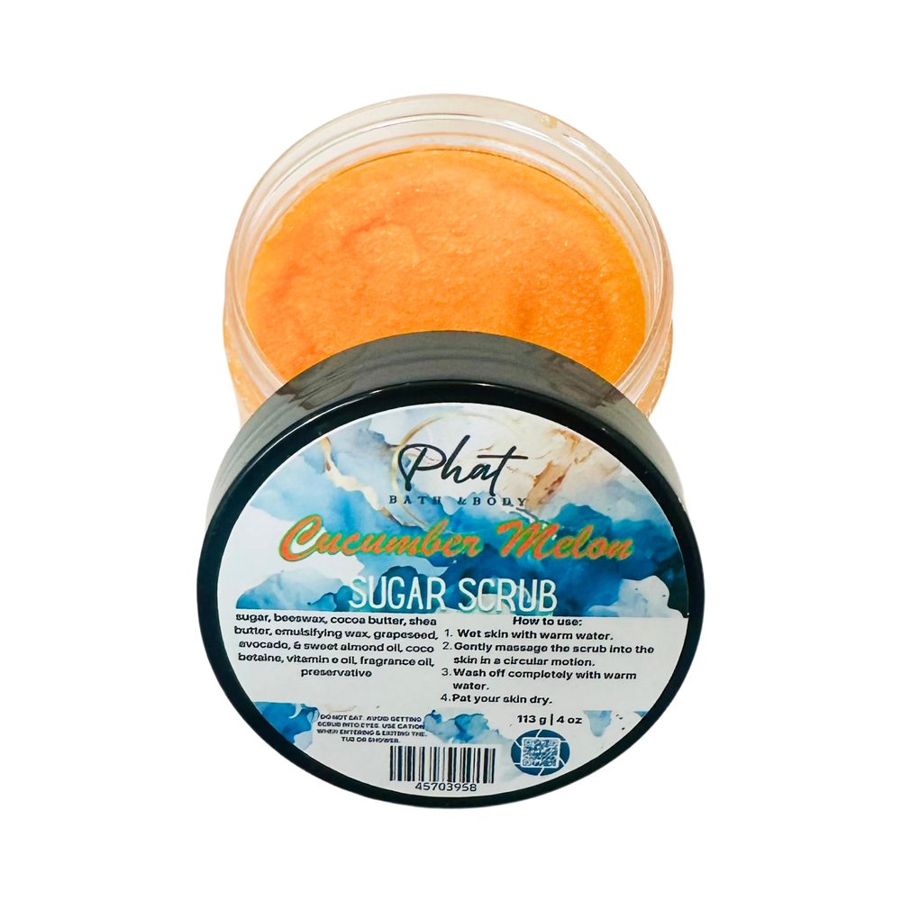 Cucumber Melon Whipped Shea Sugar Scrub with Cocoa Butter | 5 oz