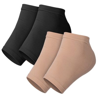 Beavorty 2 Pairs Reusable Silicone Heel Protectors for Men and Women Comfortable Elastic Heel Sleeves with Vibration Relief and Pressure Sores Washable Arch Support