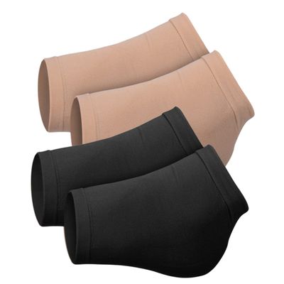 Healeved 2 Pairs Portable Breathable Heel Brace Toeless Heel Sleeves for Men Women Moisture Locking Silicone Protectors for Cracked Skin Relief Outdoor Walking Running Support