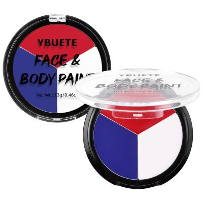 YBUETE Blue White Red Professional Body Paint, Oil-Based Face paint for Adult Halloween Cosplay SFX Makeup Spider-Man,Devil ,Waterproof Non-Toxic Face Paint for Sports Games and Stage Performances