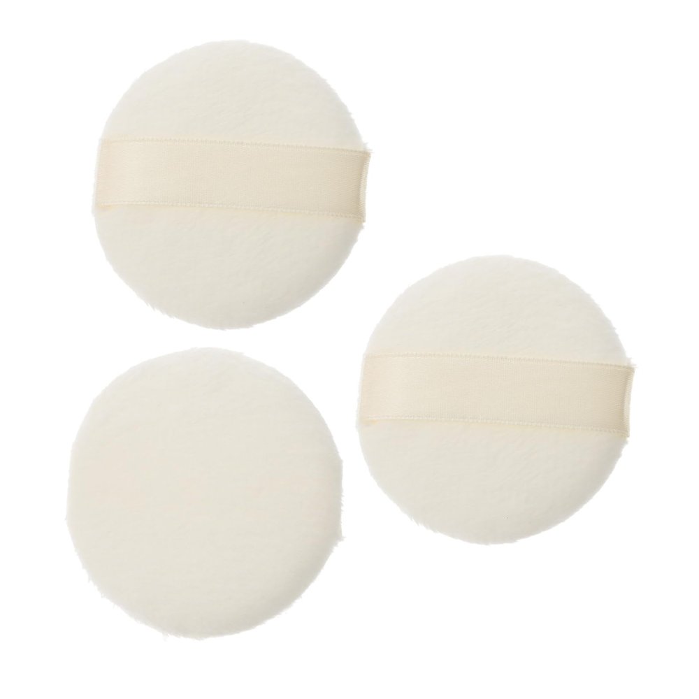 Baluue 3 Pcs Ultra Short Plush Foundation Powder Puff Soft Fluffy Velour for Face Body Dusting and Makeup Application Comfortable