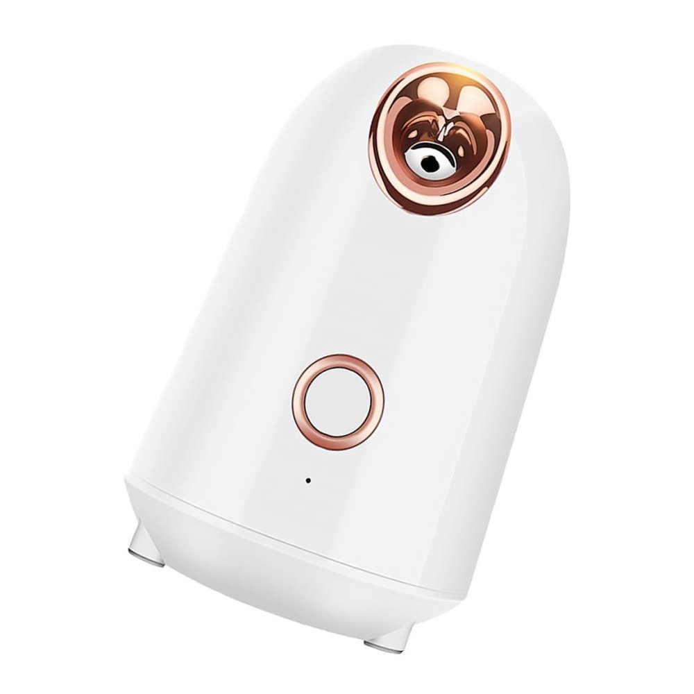 Happyyami Multifunctional Nano Facial Humidifier Warm Mist Steamer for Skin Care Portable Abs Beauty Sprayer with and Pore Cleansing US Plug Ivory White