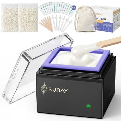 SUBAY Nose Wax Kit Men, Cordless Wax Warmer for Hair Removal, Mini Nose Ear Eyebrow Waxing Kit for Women with 100g Beads, 12 Waxing Sticks, Storage Bag, Rechargeable Machine for Home Travel Use