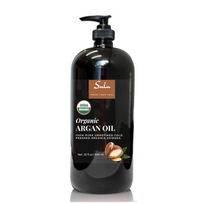 100% Pure Organic Cold Pressed Unrefined Virgin Moroccan Argan Oil (32 fl.oz)