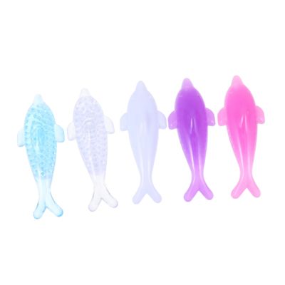 Baluue 5Pcs Nail Brush Dolphin Shaped Cleaning Tools Plastic Manicure Scrubber for Fingernail and Toenail Dust Removal Comfortable Grip