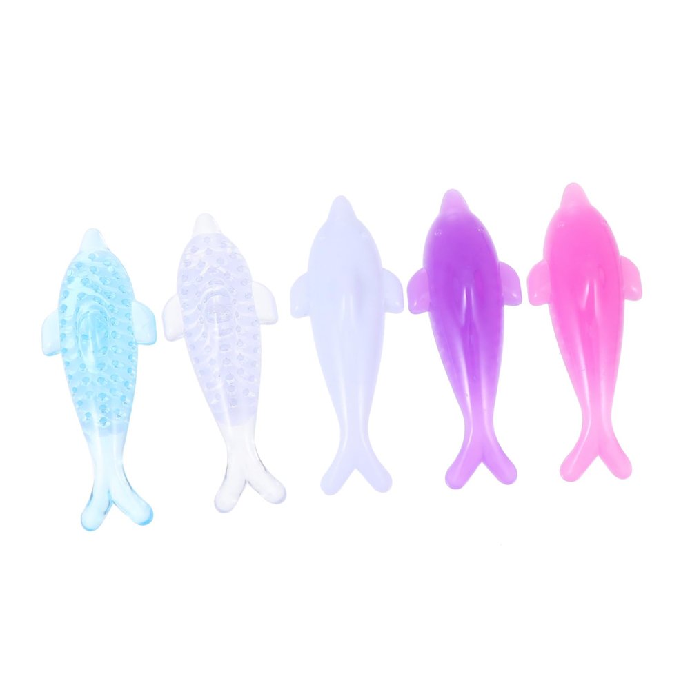 Baluue 5Pcs Nail Brush Dolphin Shaped Cleaning Tools Plastic Manicure Scrubber for Fingernail and Toenail Dust Removal Comfortable Grip