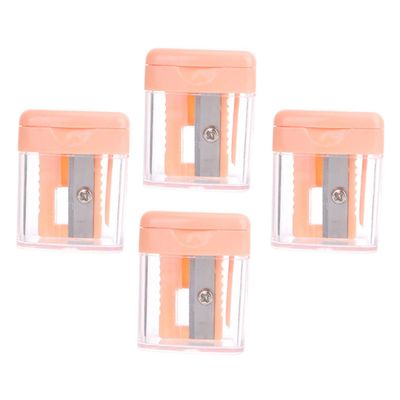 VALICLUD 4Pcs Cosmetic Pencil Sharpener for Eyebrow Eyeliner Lip Pencils Single Makeup Sharpener Tool with Rust Resistant Blades Random Color