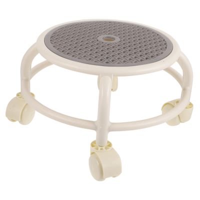 Baluue Swivel Rolling Low Stool with Wheels Small Round Pedicure Stool for Adults and Classic Design Practical and Flexible for Spa Nail Salon Home Use
