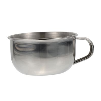 ERINGOGO Stainless Steel Mens Shaving Bowl with Handle for Easy Soap Bubbling Portable with Smooth Polished Edges for Home Barber Shops and Salons