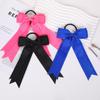16pcs Collegiate Style Cheer hair Bows for Girls, Long Tail Skinny Cheer Bow Ponytail Holder Handmade Bows for Girls Teens Softball Cheerleader Sports (Blue) view 3