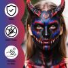 YBUETE Red Black Blue Oil Based Face Paint Kit with Painting Brushes, Professional Full Coverage Greasepaint for Adults Halloween Cosplay SFX Clown Vampire Skull Makeup Party Theater Stage view 2