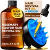 Gya Labs Rosemary & Castor Hair Revival Oil - 4 Fl Oz - Non-Greasy Formula for Thickening & Strengthening - Repairs Damaged Hair, Split Ends & Dry Scalp view 1