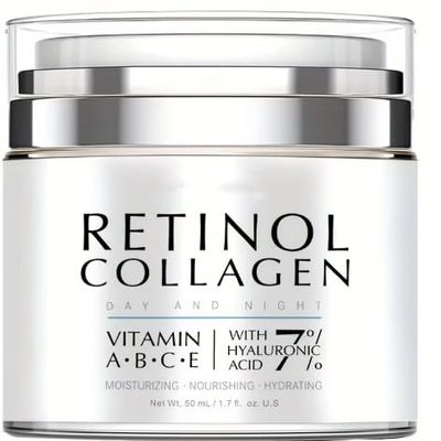 EssentraTM Retinol Cream for Wrinkles: Face Neck Collagen Cream for Tightening Skin - Anti Aging Facial Moisturizer Day and Night for Women and Men 1.7 Fl OZ