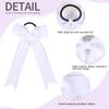 16pcs Collegiate Style Cheer hair Bows for Girls, Long Tail Skinny Cheer Bow Ponytail Holder Handmade Bows for Girls Teens Softball Cheerleader Sports (White) view 4