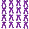 16pcs Collegiate Style Cheer hair Bows for Girls, Long Tail Skinny Cheer Bow Ponytail Holder Handmade Bows for Girls Teens Softball Cheerleader Sports (Purple) view 1