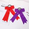 16pcs Collegiate Style Cheer hair Bows for Girls, Long Tail Skinny Cheer Bow Ponytail Holder Handmade Bows for Girls Teens Softball Cheerleader Sports (Purple) view 3